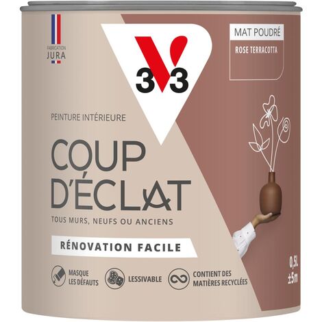Peinture murale intérieure Coup d'Éclat® V33 Rose terracotta Mat Poudré 0,5L