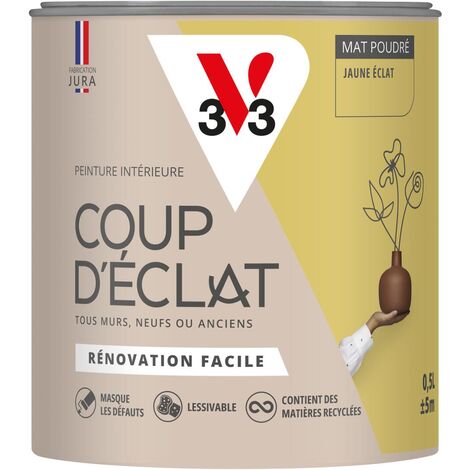 Peinture murale intérieure Coup d'Éclat® V33 Jaune éclat Mat Poudré 0,5L