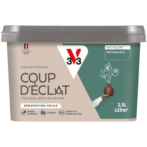 Peinture murale intérieure Coup d'Éclat® V33 Vert malachite Mat Poudré 2,5L