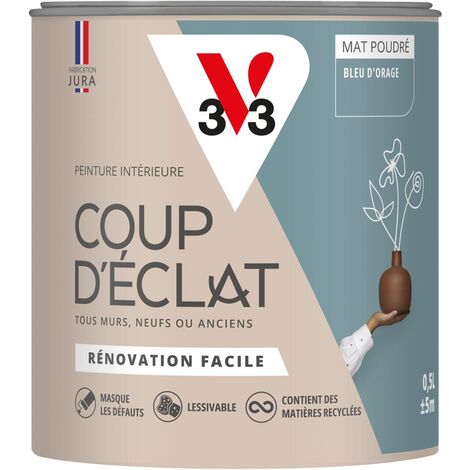 Peinture murale intérieure Coup d'Éclat® V33 Bleu d'orage Mat Poudré 0,5L (1/5)