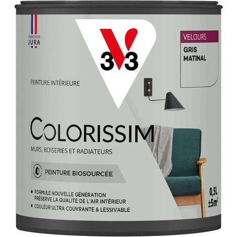Peinture murale intérieure Colorissim® V33 Gris matinal Velours 0,5L