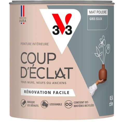 Peinture murale intérieure Coup d'Éclat® V33 Gris silex Mat Poudré 0,5L