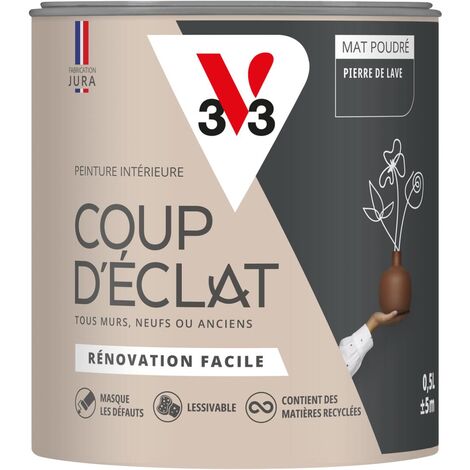 Peinture murale intérieure Coup d'Éclat® V33 Pierre de lave Mat Poudré 0,5L