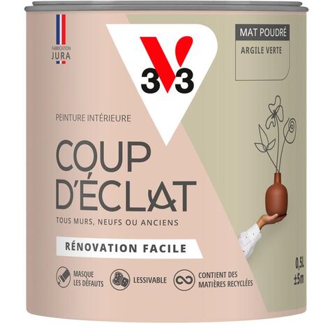 Peinture murale intérieure Coup d'Éclat® V33 Argile verte Mat Poudré 0,5L