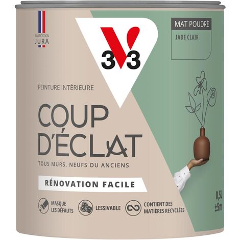 Peinture murale intérieure Coup d'Éclat® V33 Jade clair Mat Poudré 0,5L