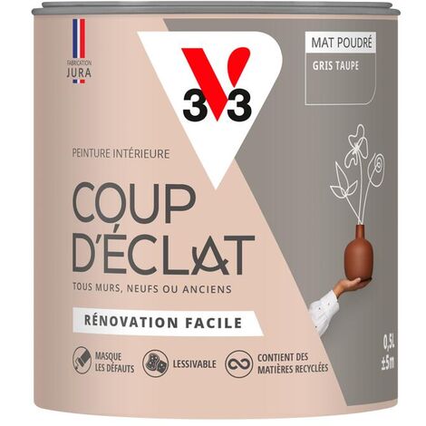 Peinture murale intérieure Coup d'Éclat® V33 Gris taupe Mat Poudré 0,5L