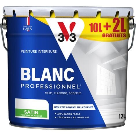 Peinture intérieure Blanc professionnel® V33 Blanc Satin 10L + 20%