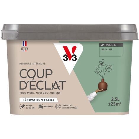 Peinture murale intérieure Coup d'Éclat® V33 Jade clair Mat Poudré 2,5L