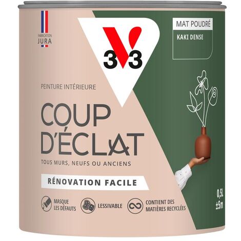 Peinture murale intérieure Coup d'Éclat® V33 Kaki dense Mat Poudré 0,5L