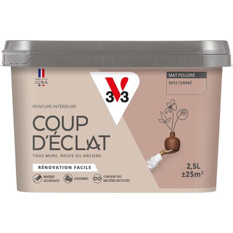 Peinture murale intérieure Coup d'Éclat® V33 Rose cendré Mat Poudré 2,5L