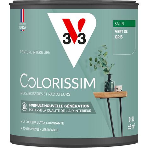 Peinture murale intérieure Colorissim® V33 Vert de gris Satin 0,5L (1/5)