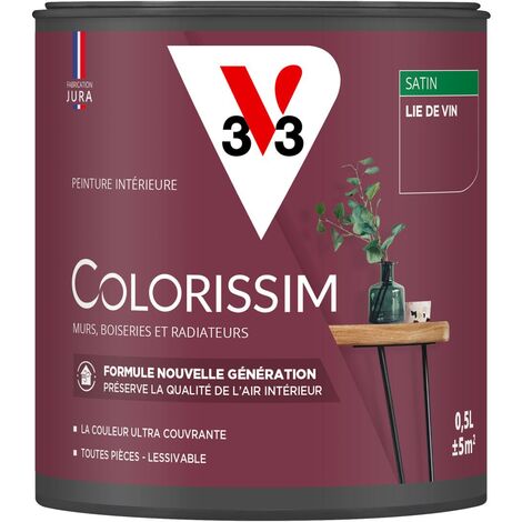 Peinture murale intérieure Colorissim® V33 Lie de vin Satin 0,5L