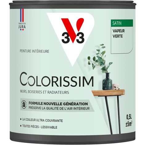 Peinture murale intérieure Colorissim® V33 Vapeur verte Satin 0,5L