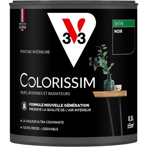 Peinture murale intérieure Colorissim® V33 Noir Satin 0,5L