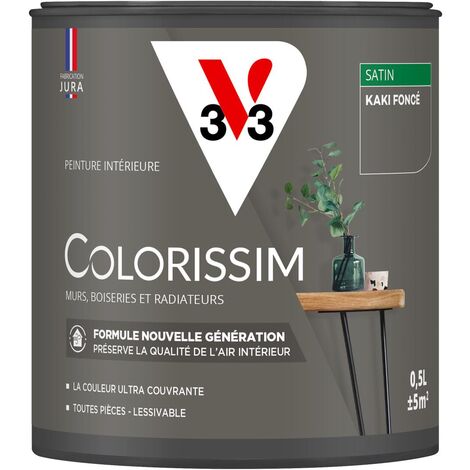 Peinture murale intérieure Colorissim® V33 Kaki foncé Satin 0,5L