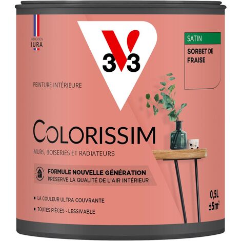 Peinture murale intérieure Colorissim® V33 Sorbet de fraise Satin 0,5L