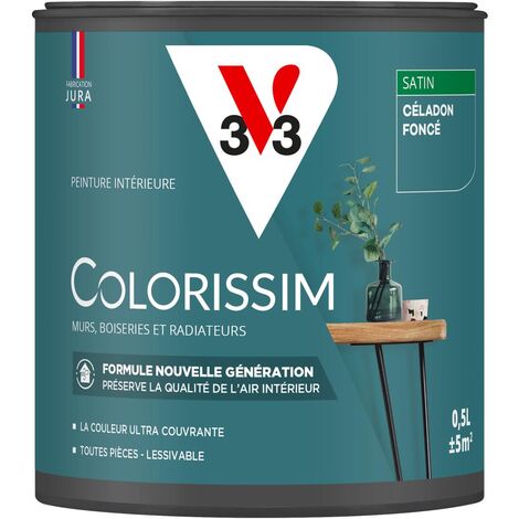 Peinture murale intérieure Colorissim® V33 Céladon foncé Satin 0,5L (1/5)