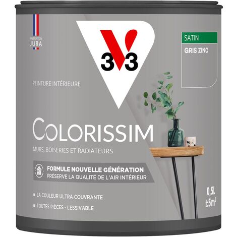 Peinture murale intérieure Colorissim® V33 Gris zinc Satin 0,5L (1/5)