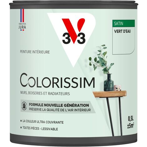 Peinture murale intérieure Colorissim® V33 Vert d'eau Satin 0,5L (1/5)