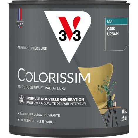 Peinture murale intérieure Colorissim® V33 Gris urbain Mat 0,5L
