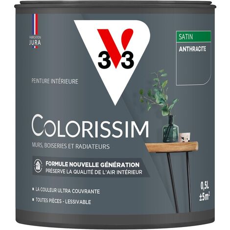 Peinture murale intérieure Colorissim® V33 Anthracite Satin 0,5L
