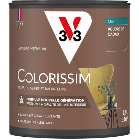 Peinture murale intérieure Colorissim® V33 Poudre de cacao Mat 0,5L