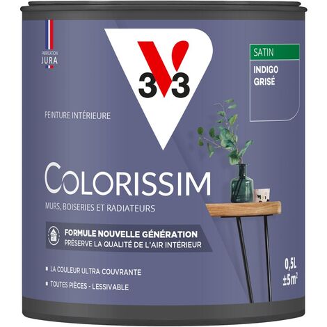 Peinture murale intérieure Colorissim® V33 Indigo grisé Satin 0,5L