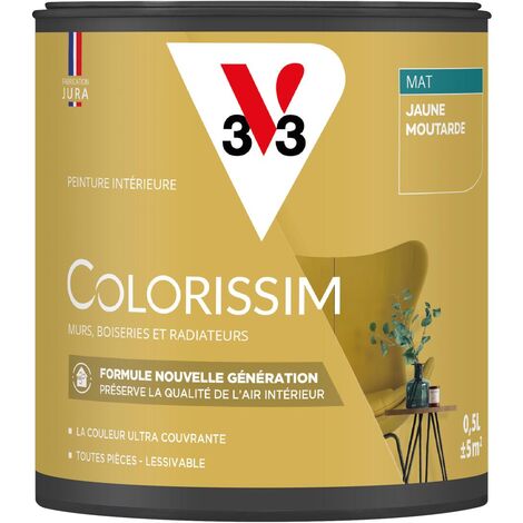 Peinture murale intérieure Colorissim® V33 Jaune moutarde Mat 0,5L