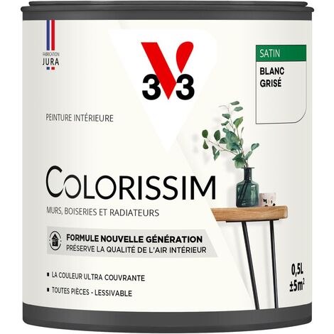 Peinture murale intérieure Colorissim® V33 Blanc grisé Satin 0,5L