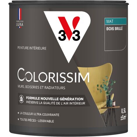 Peinture murale intérieure Colorissim® V33 Bois brulé Mat 0,5L (1/5)