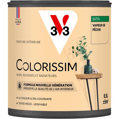 Peinture murale intérieure Colorissim® V33 Vapeur de pêche Satin 0,5L