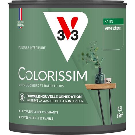 Peinture murale intérieure Colorissim® V33 Vert cèdre Satin 0,5L (1/5)