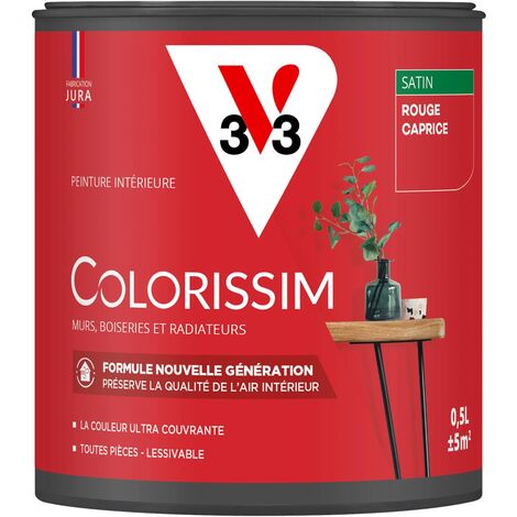 Peinture murale intérieure Colorissim® V33 Rouge caprice Satin 0,5L (1/5)