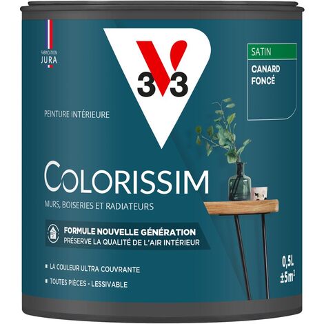 Peinture murale intérieure Colorissim® V33 Canard foncé Satin 0,5L (1/5)