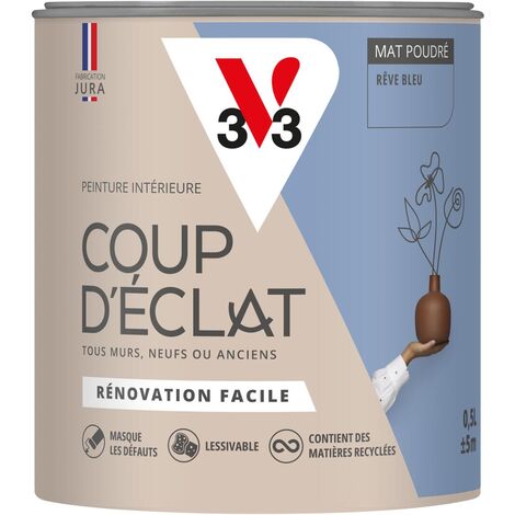 Peinture murale intérieure Coup d'Éclat® V33 Rêve bleu Mat Poudré 0,5L