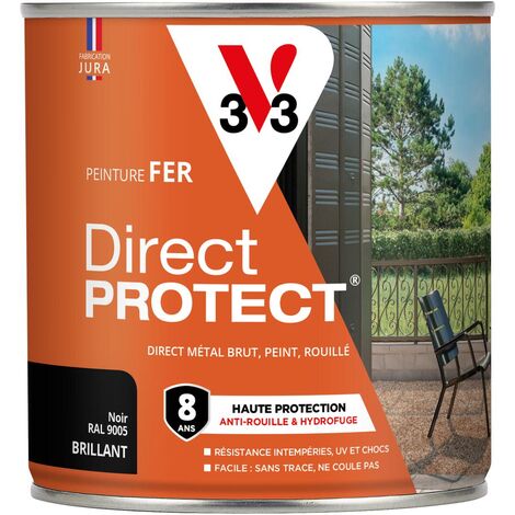 Peinture fer extérieur Direct Protect® V33 Noir RAL 9005 Mat 0,5L
