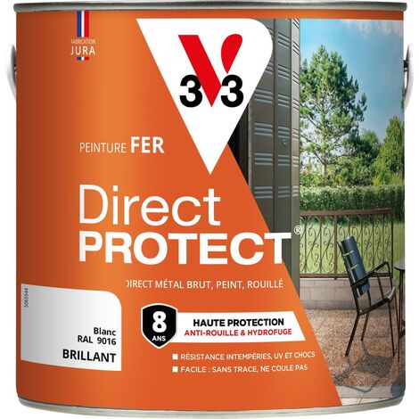 Peinture fer extérieur Direct Protect® V33 Noir RAL 9005 Brillant 2L