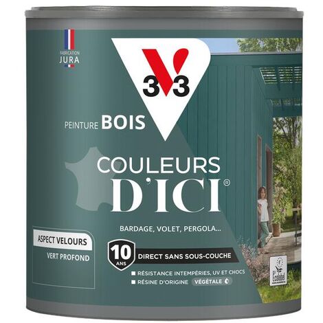 Peinture bois extérieur Couleurs d'Ici® V33 Vert profond Velours 0,5L