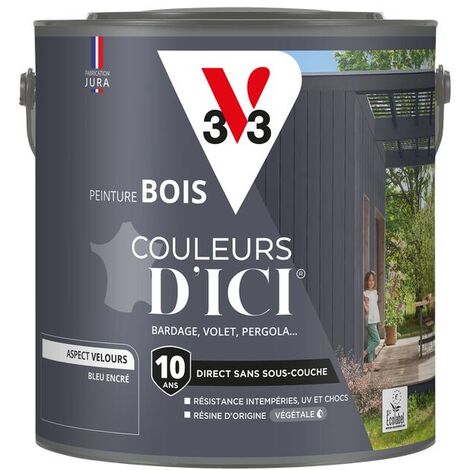 Peinture bois extérieur Couleurs d'Ici® V33 Bleu encré Velours 2L