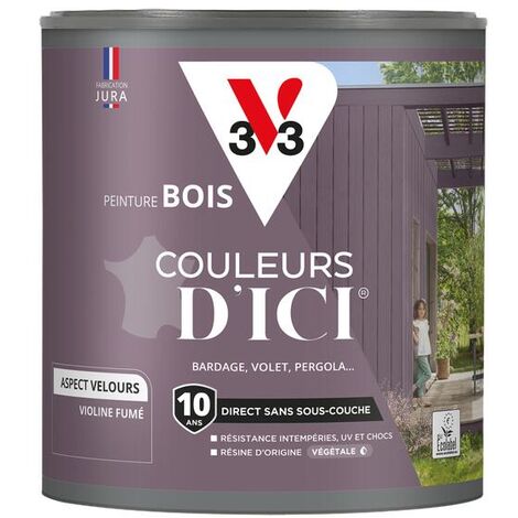 Peinture bois extérieur Couleurs d'Ici® V33 Violine fumé Velours 0,5L