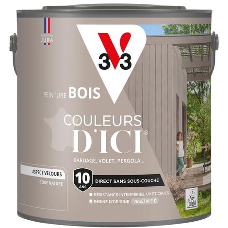 Peinture bois extérieur Couleurs d'Ici® V33 Beige nature Velours 2L