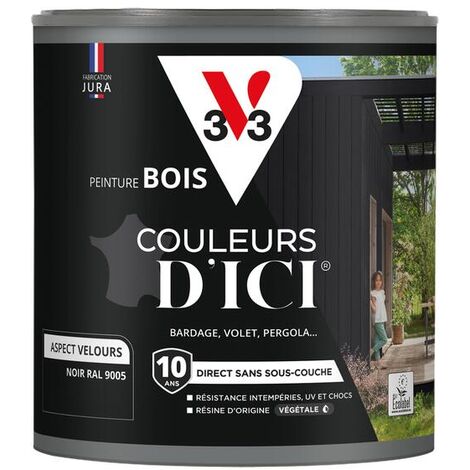 Peinture bois extérieur Couleurs d'Ici® V33 Noir Velours 0,5L