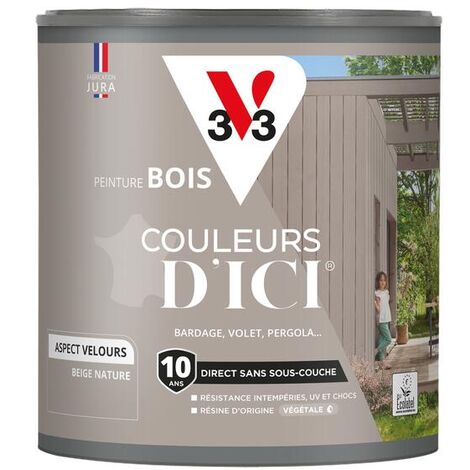 Peinture bois extérieur Couleurs d'Ici® V33 Beige nature Velours 0,5L