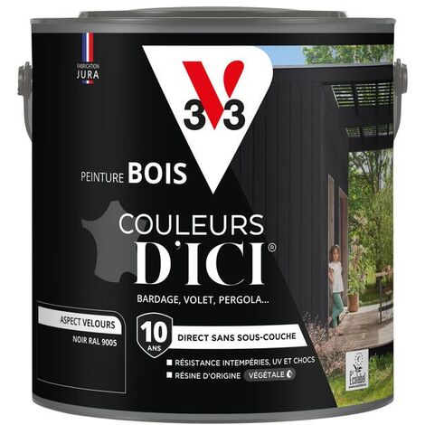 Peinture bois extérieur Couleurs d'Ici® V33 Noir Velours 2L
