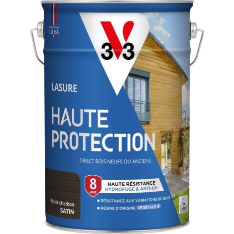 Lasure Haute Protection Biosourcée V33 noir charbon Satin - 5L