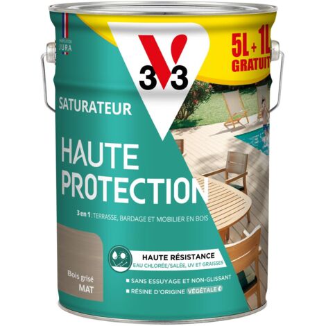 Saturateur Haute Protection Biosourcé V33 bois grisé Mat - 5L + 20%