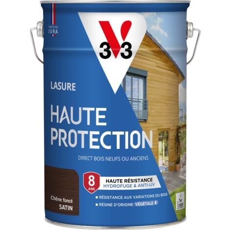 Lasure Haute Protection Biosourcée V33 chêne foncé Satin - 5L