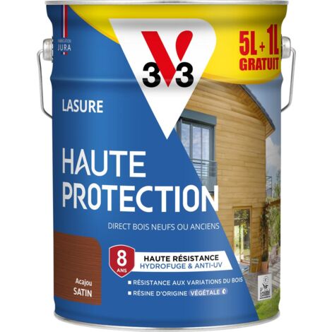 Lasure Haute Protection Biosourcée V33 acajou Satin - 5L + 20%