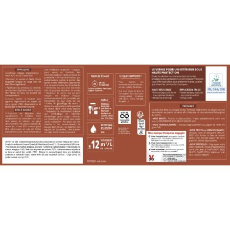 Vernis Haute Protection Ecolabel V33 chêne clair Satin - 1L