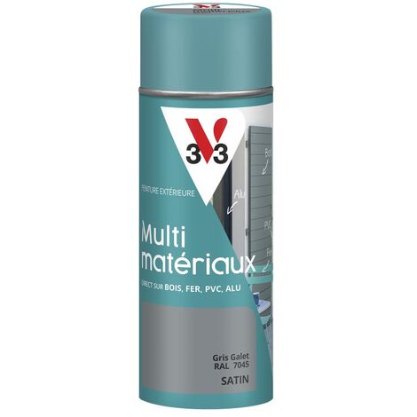 Peinture extérieure Multi-matériaux V33 Gris galet RAL 7045 Satin 400ml